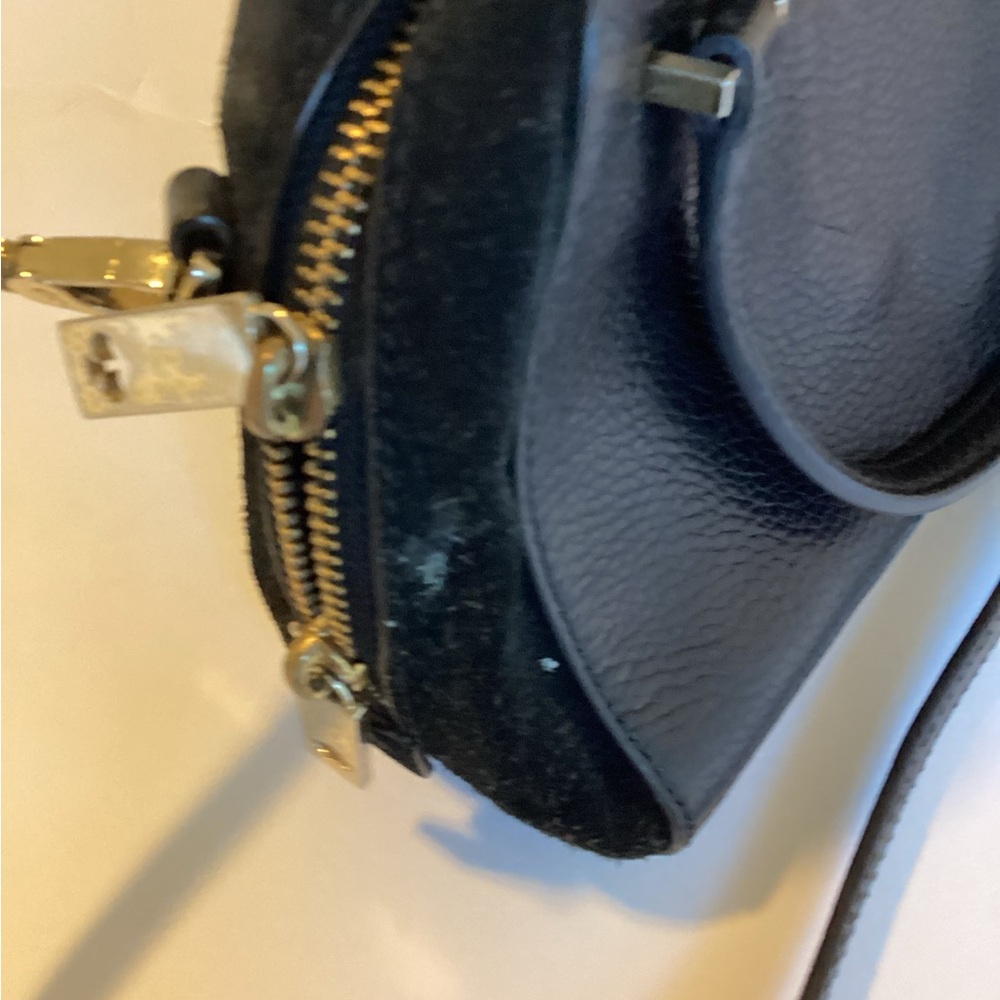 Kate Spade Kay Street Small Felix Satchel Black Pebbled Leather Suede Trim Bag - Picture 14 of 15